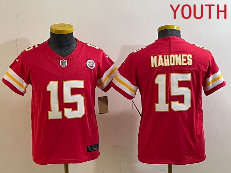 Youth Kansas City Chiefs #15 Patrick Mahomes Red 2023 Nike Vapor F.U.S.E. Limited NFL Jersey->->Youth Jersey